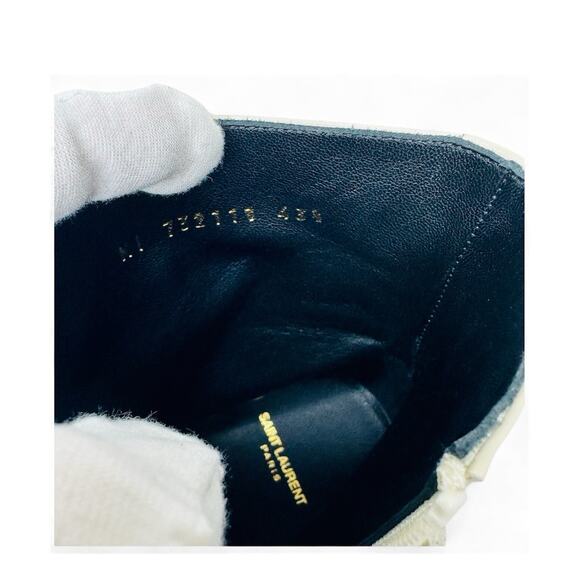 NIB Saint Laurent Vassili Boots EU 43.5 US 10.5 Smooth Leather Ivory White $1250 main image 4
